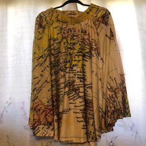 Svaha world map full circle twirl skirt medium M
